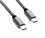 DINIC USB Typ C auf C Ladekabel, HQ Alu Stecker, 60w, Nylon Kabel, Space Grey, 0,5m